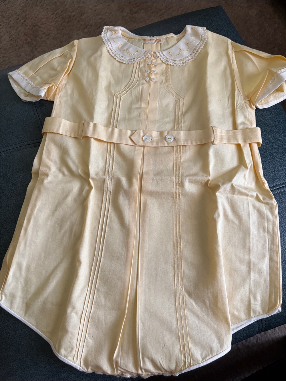 VTG Feltman Brothers Yellow Baby Romper No Size
